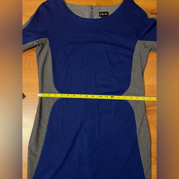 Dress Israel Designer Ronen Chen Gray Blue Long Sleeve Pencil Zip Dress‎ Size 10 - Picture 4 of 11